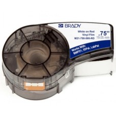 Стрічка для принтера етикеток Brady M21-750-595-RD vinyl, 19.05mm/6.4m. White on Red (M21-750-595-RD)