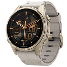 Смарт-годинник Garmin fenix 8 43mm, AMOLED, Saph, SftGldSS/FogGryLeatherBnd, Excl, GPS (010-02903-40)