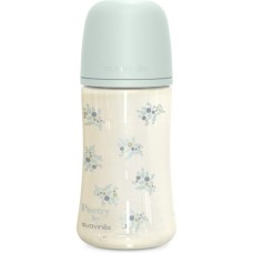 Пляшечка для годування Suavinex Poetry, 270 мл, фізіологічна соска середній потік, м'ятна (308970)