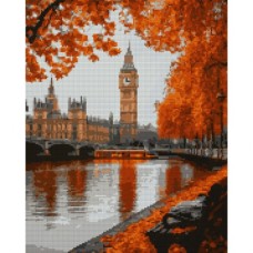 Картина по номерам Santi алмазна мозаїка "Осінній Лондон", 40*50см на підрамник (956060)