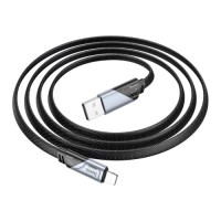 Дата кабель USB 2.0 AM to Lightning 1.2m 2.4A nylon aluminum U125 black HOCO (6942007604987)