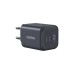 Зарядний пристрій Ugreen 2xUSB-C PD45W + 1xUSB QC3.0 GaN X527 gray (65156B)
