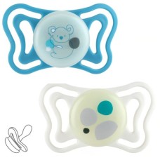 Пустушка Chicco Physio Light силіконова від 16 до 36 місяців 2шт. (люмінесцентна) (71086.40)