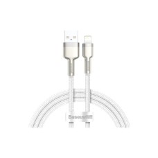Дата кабель USB 2.0 AM to Lightning 2.0m Cafule Series Metal 2.4A White Baseus (CALJK-B02)