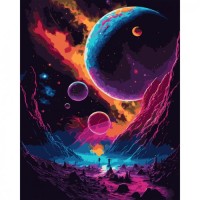 Картина по номерам Santi Фантазійний космос, 40*50см, LED підсвітка (955046)
