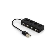 Концентратор Voltronic USB 2.0 to 4xUSB with LED buttons black (YT-H4L-B)