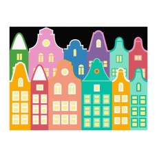 Картина по номерам Rosa Star Яскраві будиночки 15 х 20 см з мольбертом (4823098540526)