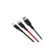 Дата кабель USB 2.0 AM to Lightning + Micro 5P + USB-C 1.2m black XO (XO-NB54-3in1)