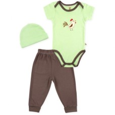 Набір дитячого одягу Luvable Friends з бамбука з малюнком тварин зелений для хлопчиків (68353.6-9.G)