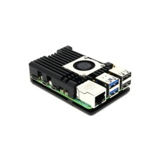 Корпус до промислового ПК Pi HUT for Raspberry Pi 5 Aluminium Armor with fan (105857)