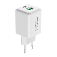 Зарядний пристрій Armorstandart AR372 45W GaN Type-C + USB White (ARM77550)