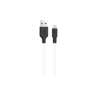 Дата кабель USB 2.0 AM to Micro 5P 1.0m 2A silicone X21 black+white HOCO (6957531071389)