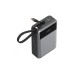Батарея універсальна Acefast 20000mAh 65W PD, QC/3.0 USB-A+USB-C In/Out,build-in cable M21 Black-Gray (6974316283898)