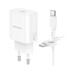 Зарядний пристрій BOROFONE BA82A Platinum USB-C PD25W + cable USB-C to USB-C White (6941991112270)
