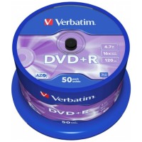 Диск DVD Verbatim 4.7Gb 16X CakeBox 50 шт (43550)