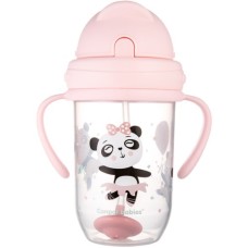 Поїльник-непроливайка Canpol babies Exotic Animals з трубочкою і обтяжувачем 270 мл Рожева (56/606_pin)