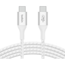 Дата кабель USB-C to USB-C 1.0m 240W white Belkin (CAB015BT1MWH)