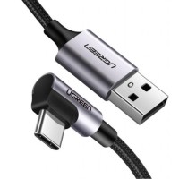 Дата кабель USB 2.0 AM to USB-C 1.0m US284 Angled Alum. Braid Black Ugreen (50941)
