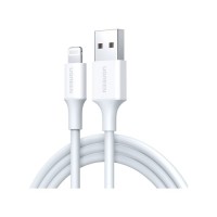 Дата кабель USB 2.0 AM to Lightning 2.0m US155 2.4A, Nickel Plating ABS Shell White Ugreen (20730)