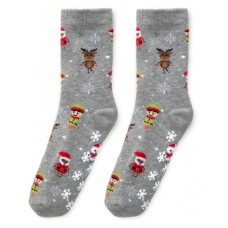 Шкарпетки Bross махрові з оленями (23394-4-gray)