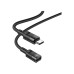 Дата кабель USB-C M to USB-C F extension 1.2m U107 black HOCO (6931474789990)