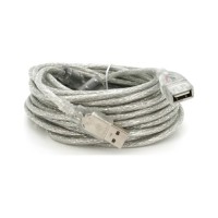 Дата кабель USB 2.0 AM/AF 10.0m ferrite transparent white Voltronic (YT-AM/AF-10TBL)