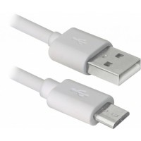 Дата кабель USB 2.0 AM to Micro 5P 3.0m white Defender (87468)