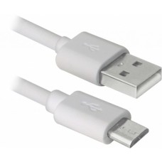 Дата кабель USB 2.0 AM to Micro 5P 3.0m white Defender (87468)