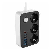 Мережевий фільтр живлення ColorWay CW-CHE36PDB, 3 розетки/ 3USB + 3TYPE-C 2M (CW-CHE36PDB)
