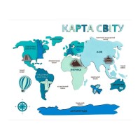 Набір для творчості Rosa Talent Карта світу 3D, МДФ, 30,5 х 37,5 см (4823098540007)