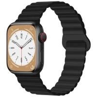 Ремінець до смарт-годинника Drobak Silicone Magnetic Link для Apple Watch All Series Ultra 2 49/45/44/42mm Dark black (898929)