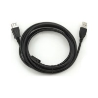 Дата кабель USB 2.0 AM/AF 3.0m ferrite black Voltronic (YT-AM/AF-3.0B)
