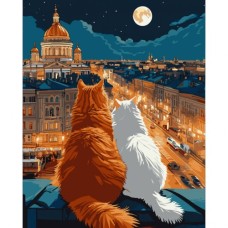 Картина по номерам Santi Коти на даху 40х50 см LED підсвітка (956646)