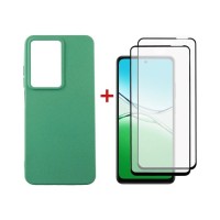 Чохол до мобільного телефона Dengos Oppo A5 4G Case Soft + 2 Glass (Mint) (DG-CTG2P-27)