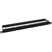 Патч-панель 19" 24xRJ-45 STP cat.5e, 0.5U, with cable organizer Kingda (KD-PP41-STP-C5e-24P-0.5U)