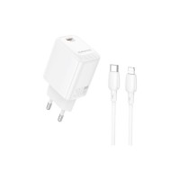 Зарядний пристрій BOROFONE BN28 Fuente USB-C PD30W + cable USB-C to Lightning White (6941991120305)