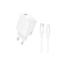 Зарядний пристрій BOROFONE BN28 Fuente USB-C PD30W + cable USB-C to Lightning White (6941991120305)