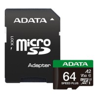 Карта пам'яті ADATA 64GB microSD class 10 UHS-I U3 V30 A2 Speed Plus (UD64GUI3V30A2SP-RA1)