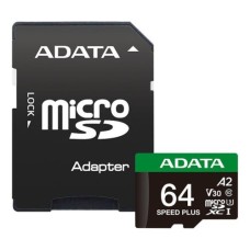 Карта пам'яті ADATA 64GB microSD class 10 UHS-I U3 V30 A2 Speed Plus (UD64GUI3V30A2SP-RA1)