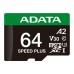 Карта пам'яті ADATA 64GB microSD class 10 UHS-I U3 V30 A2 Speed Plus (UD64GUI3V30A2SP-RA1)