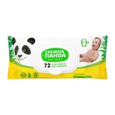 Дитячі вологі серветки Сніжна Панда для немовлят Ромашка 72 шт. (4820183970473)