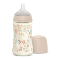 Пляшечка для годування Suavinex Wonderland 270 мл, фізіологічна, середній потік, рожева (308748)