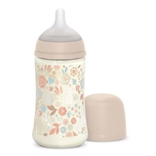 Пляшечка для годування Suavinex Wonderland 270 мл, фізіологічна, середній потік, рожева (308748)