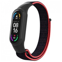 Ремінець до фітнес браслета Armorstandart нейлоновий для Xiaomi Mi Band 7/6/5/4 Black/Red (ARM67843)