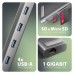 Концентратор AXAGON USB-C 9-in-1 4xUSB 3.2 + 2xUSB-C + HDMI + SD/TF + RJ45 1000Mbps + PD 100W black/gray (HMC-10HLS)