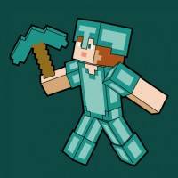 Картина по номерам Santi Майнкрафт Алекс в алмазній броні 25*25см полотно кольорове (955027)