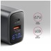 Зарядний пристрій AXAGON 1xUSB-C PD67W + 1xUSB QC4+ PPS display gray (ACU-PQ67D)