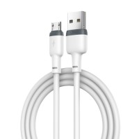 Дата кабель USB 2.0 AM to Micro 5P 1.0m 2.1A silicone white XO (NB208-M-WH)