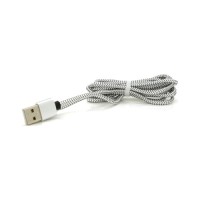 Дата кабель USB 2.0 to Lightning 2.0m 2A magnetic nylon silver PiPo (18169)