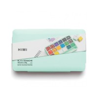 Гуашеві фарби HIMI Jelly Cup 18 кольори по 30 мл, зелений пластик.пенал (6974712453680)